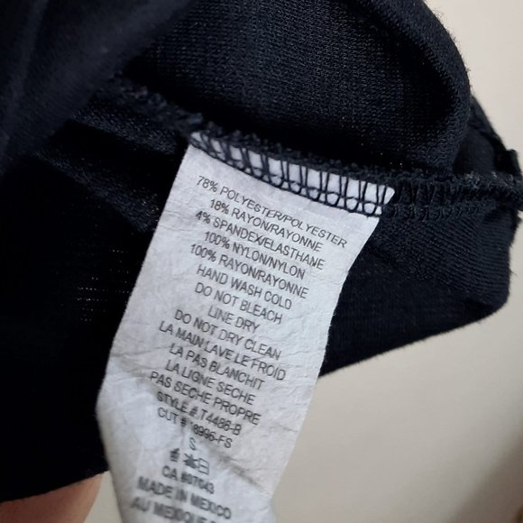 Monteau Black Lace Peplum Sleeveless Top Small - Picture 7 of 7